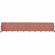Screenflex 13 Panel Portable Room Divider, 4'H x 24'1"L, Fabric Color: Cranberry