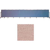 Screenflex 13 Panel Portable Room Divider, 4'H x 24'1"W, Vinyl Color: Raspberry Mist