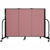 Screenflex 3 Panel Portable Room Divider, 4'H x 5'9"W, Fabric Color: Rose