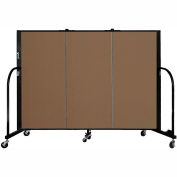 Screenflex 3 Panel Portable Room Divider, 4'H x 5'9"L, Fabric Color: Walnut