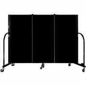 Screenflex 3 Panel Portable Room Divider, 4'H x 5'9"L, Fabric Color: Charcoal Black