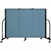 Screenflex 3 Panel Portable Room Divider, 4'H x 5'9"W, Fabric Color: Blue