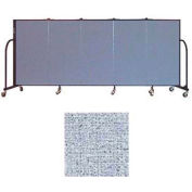 Screenflex 5 Panel Portable Room Divider, 4'H x 9'5"L, Vinyl Color: Blue Tide