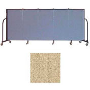 Screenflex 5 Panel Portable Room Divider, 4'H x 9'5"W, Vinyl Color: Sandalwood