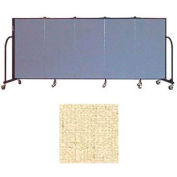 Screenflex 5 Panel Portable Room Divider, 4'H x 9'5"W, Vinyl Color: Hazelnut