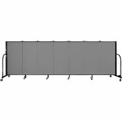 Screenflex 7 Panel Portable Room Divider, 4'H x 13'1"W Fabric Color: Stone