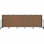 Screenflex 7 Panel Portable Room Divider, 4'H x 13'1"W Fabric Color: Walnut