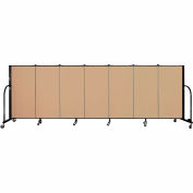 Screenflex 7 Panel Portable Room Divider, 4'H x 13'1"W Fabric Color: Sand