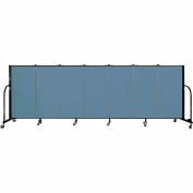 Screenflex 7 Panel Portable Room Divider, 4'H x 13'1"W Fabric Color: Blue