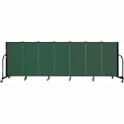 Screenflex 7 Panel Portable Room Divider, 4'H x 13'1"W Fabric Color: Green
