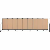 Screenflex 9 Panel Portable Room Divider, 4'H x 16'9"W, Fabric Color: Desert