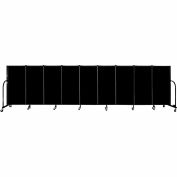 Screenflex 9 Panel Portable Room Divider, 4'H x 16'9"W, Fabric Color: Charcoal Black