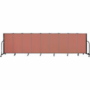 Screenflex 9 Panel Portable Room Divider, 4'H x 16'9"L, Fabric Color: Cranberry