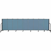 Screenflex 9 Panel Portable Room Divider, 4'H x 16'9"W, Fabric Color: Blue