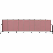 Screenflex 9 Panel Portable Room Divider, 4'H x 16'9"L, Fabric Color: Mauve