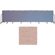 Screenflex 9 Panel Portable Room Divider, 4'H x 16'9"W, Vinyl Color: Raspberry Mist