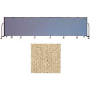 Screenflex 9 Panel Portable Room Divider, 4'H x 16'9"W, Vinyl Color: Sandalwood