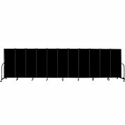 Screenflex 11 Panel Portable Room Divider, 5'H x 20'5"W, Fabric Color: Charcoal Black