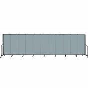 Screenflex 11 Panel Portable Room Divider, 5'H x 20'5"L, Fabric Color: Grey Stone
