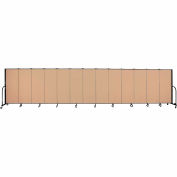 Screenflex 13 Panel Portable Room Divider, 5'H x 24'1"W, Fabric Color: Desert