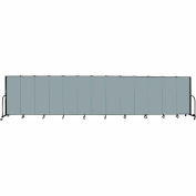 Screenflex 13 Panel Portable Room Divider, 5'H x 24'1"L, Fabric Color: Grey Stone