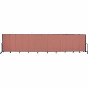 Screenflex 13 Panel Portable Room Divider, 5'H x 24'1"L, Fabric Color: Cranberry