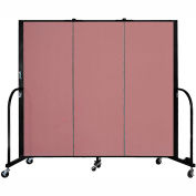 Screenflex 3 Panel Portable Room Divider, 5'H x 5'9"W, Fabric Color: Rose