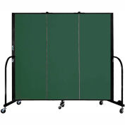 Screenflex 3 Panel Portable Room Divider, 5'H x 5'9"L, Fabric Color: Mallard