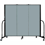 Screenflex 3 Panel Portable Room Divider, 5'H x 5'9"L, Fabric Color: Grey Stone