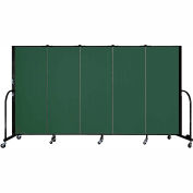 Screenflex 5 Panel Portable Room Divider, 5'H x 9'5"L, Fabric Color: Mallard