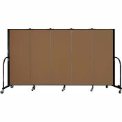 Screenflex 5 Panel Portable Room Divider, 5'H x 9'5"L, Fabric Color: Oatmeal