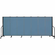 Screenflex 7 Panel Portable Room Divider, 5'H x 13'1"L, Fabric Color: Blue