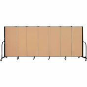 Screenflex 7 Panel Portable Room Divider, 5'H x 13'1"L, Fabric Color: Wheat