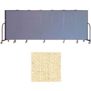 Screenflex 7 Panel Portable Room Divider, 5'H x 13'1"W, Vinyl Color: Hazelnut