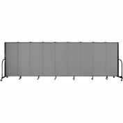 Screenflex 9 Panel Portable Room Divider, 5'H x 16'9"W, Fabric Color: Stone