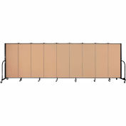 Screenflex 9 Panel Portable Room Divider, 5'H x 16'9"L, Fabric Color: Desert