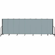 Screenflex 9 Panel Portable Room Divider, 5'H x 16'9"L, Fabric Color: Grey Stone