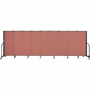Screenflex 9 Panel Portable Room Divider, 5'H x 16'9"L, Fabric Color: Cranberry