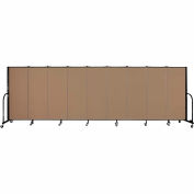 Screenflex 9 Panel Portable Room Divider, 5'H x 16'9"W, Fabric Color: Beech