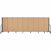 Screenflex 9 Panel Portable Room Divider, 5'H x 16'9"W, Fabric Color: Sand