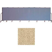 Screenflex 9 Panel Portable Room Divider, 5'H x 16'9"L, Vinyl Color: Sandalwood