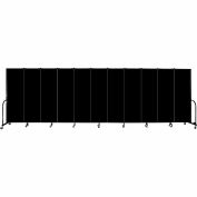 Screenflex Portable Room Divider - 11 Panel - 6'H x 20'5"W - Charcoal Black
