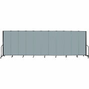 Screenflex Portable Room Divider - 11 Panel - 6'H x 20'5"W - Grey Stone