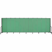 Screenflex Portable Room Divider - 11 Panel - 6'H x 20'5"W - Sea Green