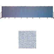 Screenflex 13 Panel Portable Room Divider, 6'H x 24'1"W, Vinyl Color: Blue Tide