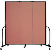 Screenflex Portable Room Divider - 3 Panel - 6'H x 5'9"L - Cranberry