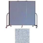 Screenflex 3 Panel Portable Room Divider, 6'H x 5'9"W, Vinyl Color: Blue Tide