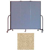 Screenflex 3 Panel Portable Room Divider, 6'H x 5'9"L, Vinyl Color: Sandalwood