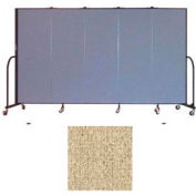 Screenflex 5 Panel Portable Room Divider, 6'H x 9'5"L, Vinyl Color: Sandalwood