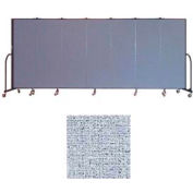 Screenflex 7 Panel Portable Room Divider, 6'H x 13'1"W, Vinyl Color: Blue Tide